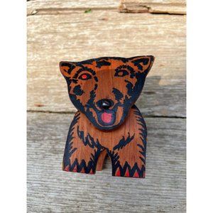 Antique 1936 Wood Toy Bear Moving Head